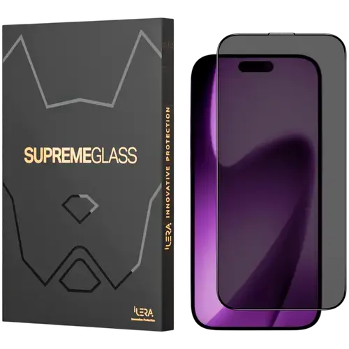 Folie Protectie Privacy iLera DeLuxe Incognito Glass pentru iPhone Air (Transparent/Negru)