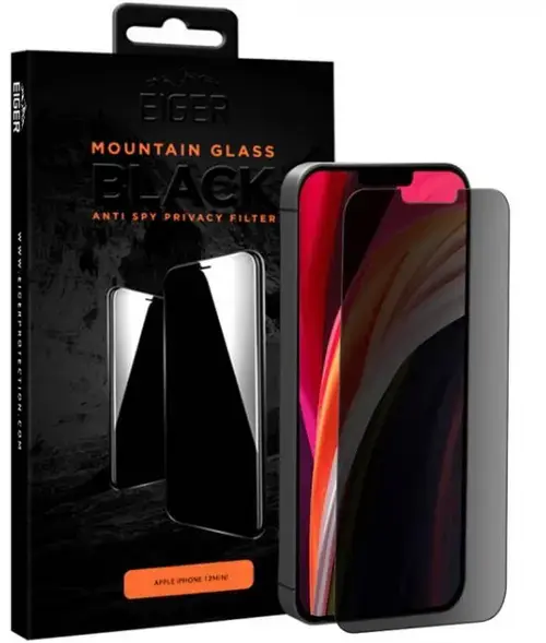 Folie Protectie Sticla Eiger 2.5D EGMSP00144 pentru iPhone 12 Mini (Negru)