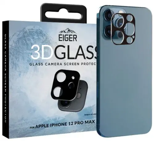 Folie Protectie Sticla Eiger 3D EGSP00686 pentru iPhone 12 Pro Max (Negru)