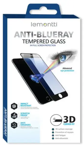 Folie Protectie Sticla Lemontti Anti-BlueRay LFSABRI13PMBK pentru Apple iPhone 13 Pro Max (Transparent/Negru)