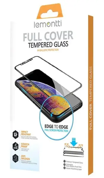 Folie Protectie Sticla Temperata Lemontti Full Fit LFSTFFIP12PBK pentru iPhone 12 Pro Max (Transparent/Negru)