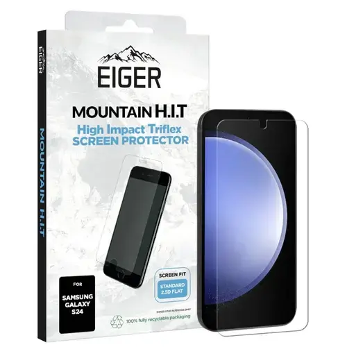 Folie Silicon Eiger Clear Triflex H.I.T pentru Samsung Galaxy S24 (Transparent)