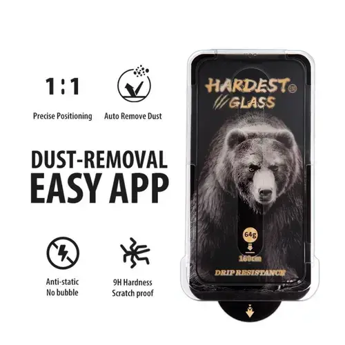 Folie Sticla Brave Bear Brave Bear LEMFSSAIXVIPM Super Sapphire cu aplicator pentru Apple iPhone 16 Pro Max (Transparent)
