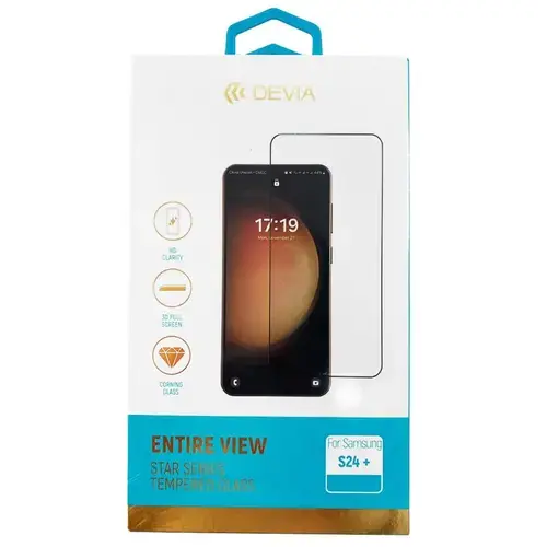 Folie Sticla Devia Star Series Entire View pentru Samsung Galaxy S24 Plus (Transparent/Negru)