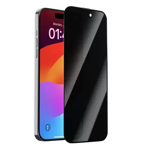 Folie Sticla Devia Van Series Full Screen Privacy Twice compatibila cu iPhone 15 Pro (Negru)