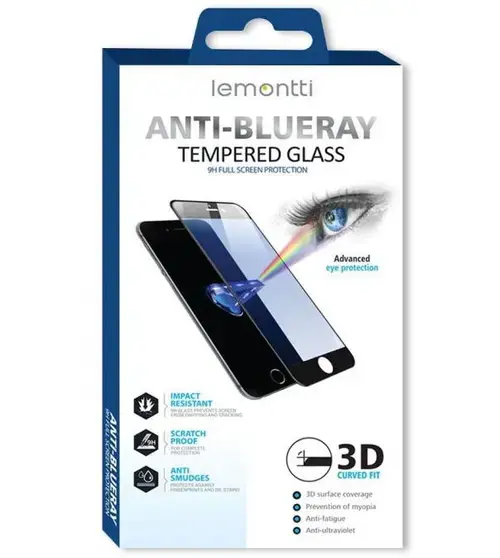Folie sticla Lemontti Full Fit Anti-BlueRay pentru Apple iPhone 14 Pro Max (Negru)