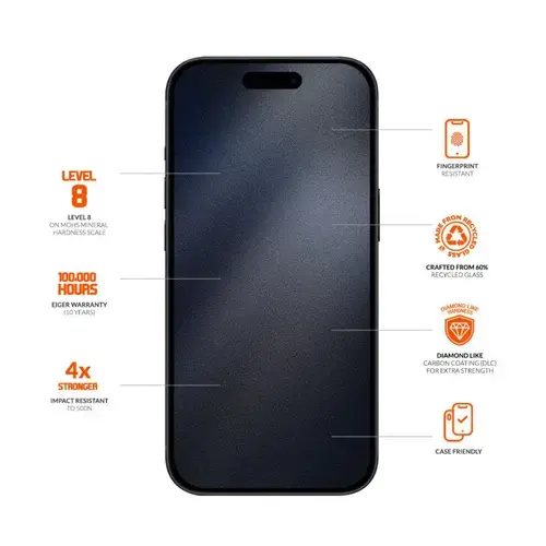 Folie Sticla Mountain Glass Ultra Eiger pentru iPhone 16 Pro Max, Transparenta