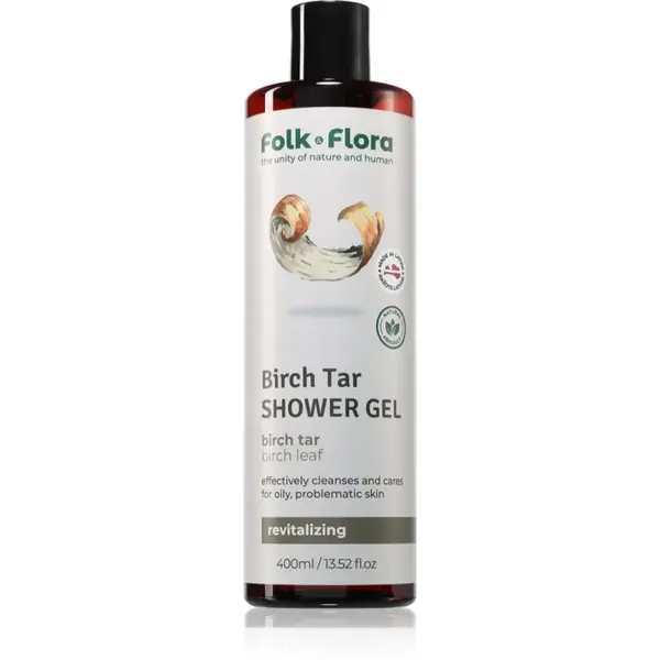 Folk & Flora Birch Tar gel de dus hranitor 400 ml