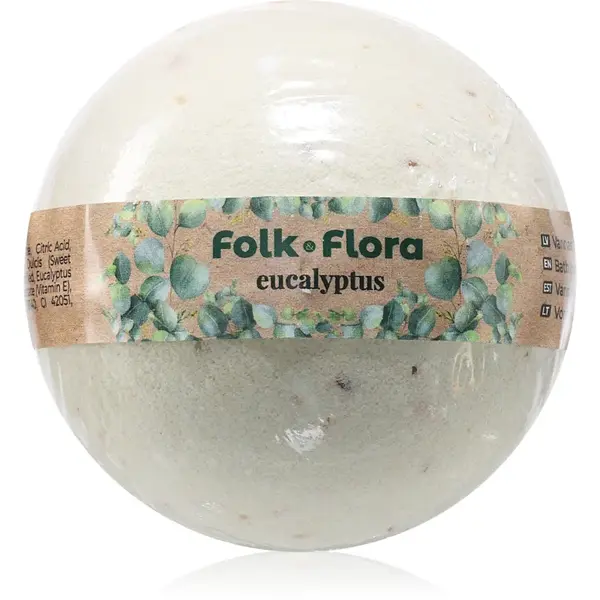 Folk & Flora Eucalyptus bombă de baie cu efect calmant 130 g
