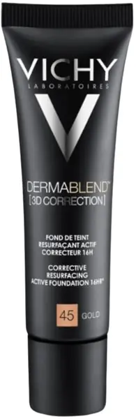 Fond de ten corector 3D Vichy Dermablend, nr. 45 Aur, SPF25, 30 ml