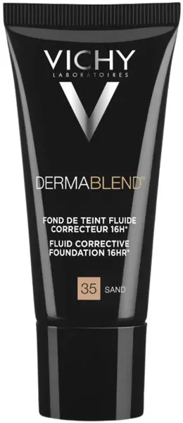 Fond de ten corector fluid Vichy Dermablend, nr. 35 Sand, SPF35, 30 ml