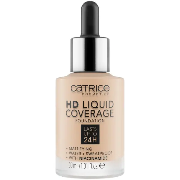 Fond de ten HD Liquid Coverage Foundation 010 - Light Beige, 30ml, Catrice