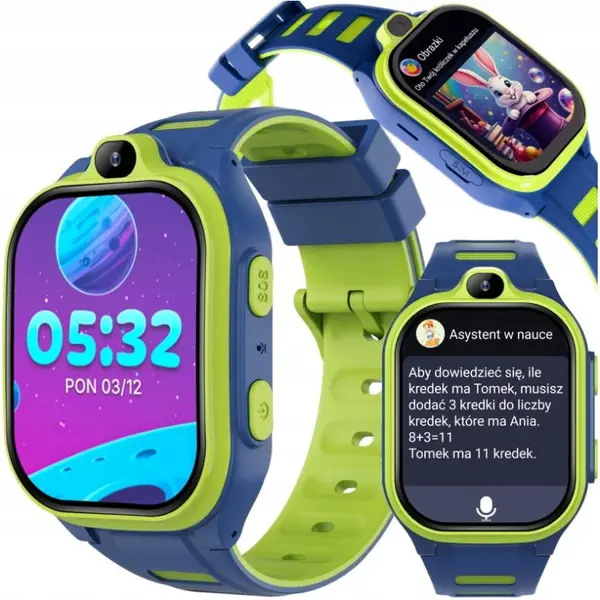 FOREVER Ceas Inteligent Forever Kids Boost KW-530 Call, Ecran IPS 2, 4G LTE, Wi-Fi, GPS, Buton SOS, IP67, Android/iOS, Albastru