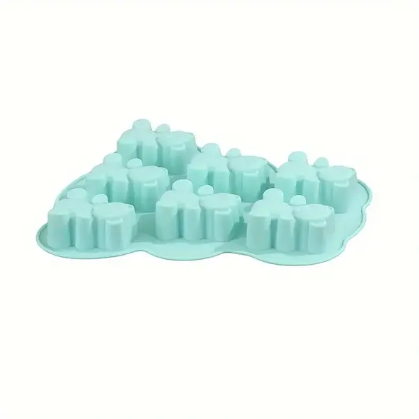 Forma de silicon pentru prajituri,design ursuleti,7 compartimente,4 culori