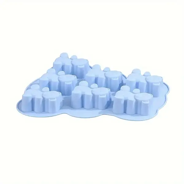 Forma de silicon pentru prajituri,design ursuleti,7 compartimente,4 culori