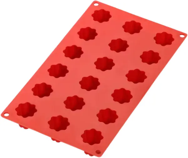 Formă din silicon Lekue – Mini Cannelé, 30 x 17.5 x 2.8 cm, roșie