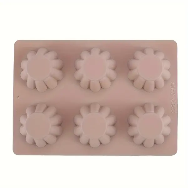 Forma din silicon pentru briose,6 alveole,26x18x3 cm, diverse culori