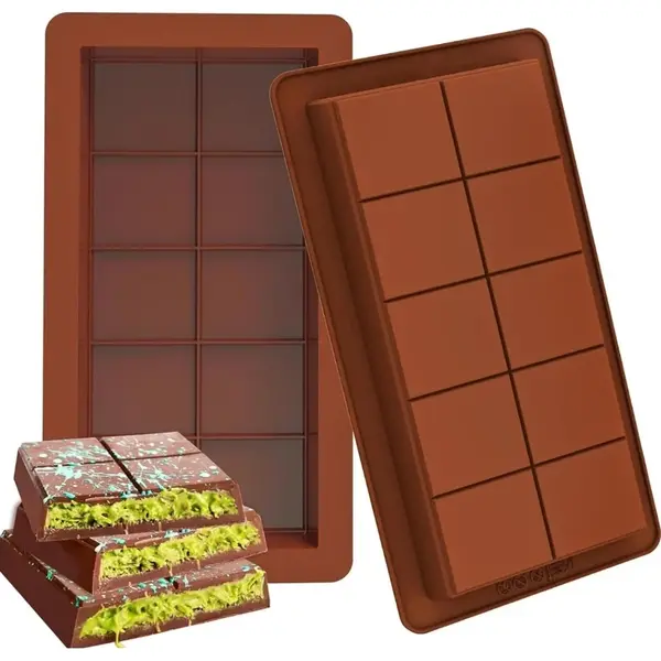 Forma Silicon Ciocolata Dubai 10 Patratele 25x13x2 cm Maro
