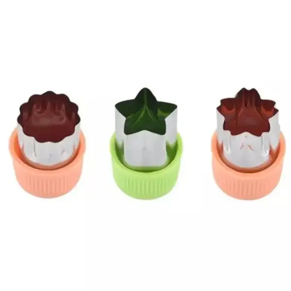Forme de Taiat, 4.5 x 4.2 cm, 3 Bucati, Plastic si Inox