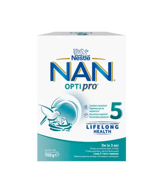 Formula de lapte Nan 5 Optipro +3 ani, 700g, Nestle