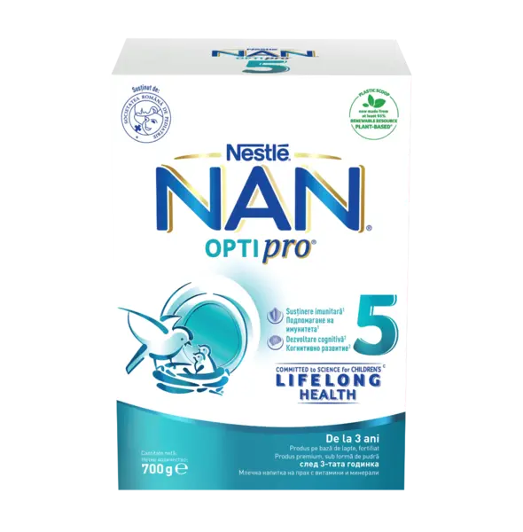 Formula de lapte Nan 5 Optipro +3 ani, 700g, Nestle