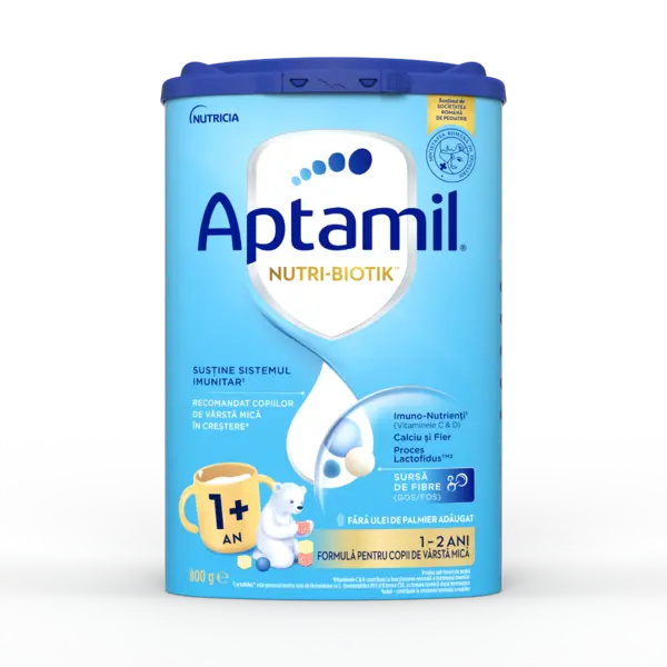 Formula de lapte pentru copii de varsta mica 1-2 ani NUTRI-BIOTIK 1+, 800g, Aptamil