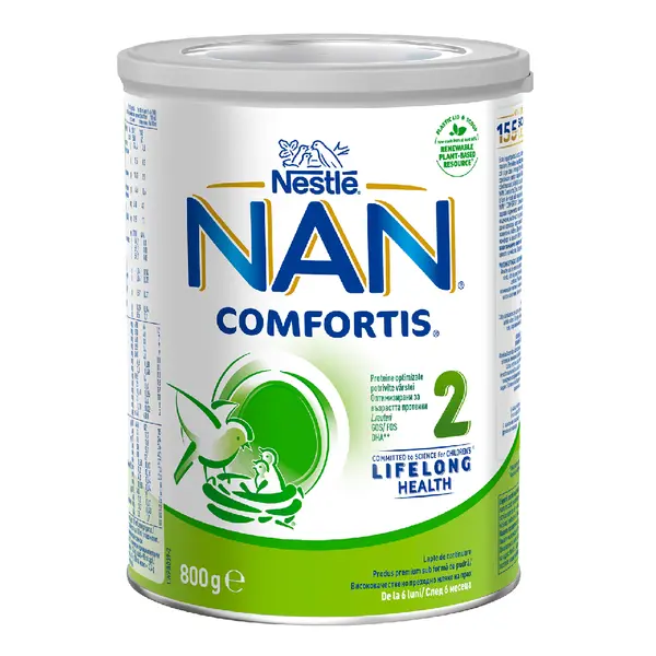 Formula de lapte praf Nan 2 Comfortis, 6+ luni, 800 g, Nestle