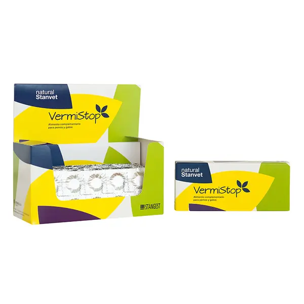 Formula pentru tratarea si preventia parazitozelor intestinale la caini si pisici, Vermistop Stangest, 20 tablete