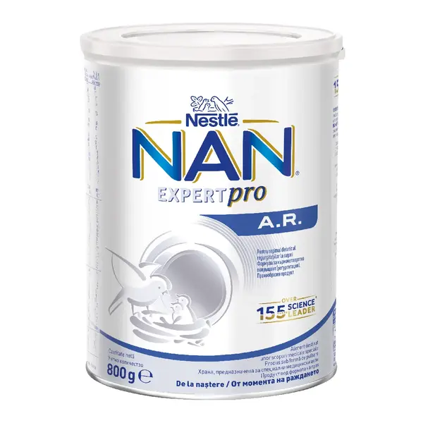 Formula speciala de lapte praf anti-reflux Nan AR, +0 luni, 800 g, Nestle