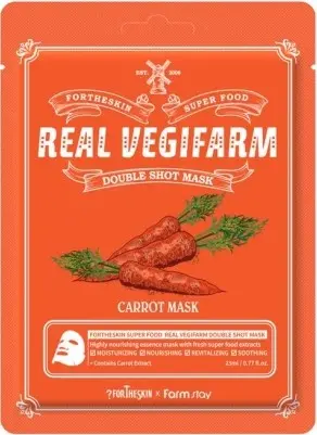 Fortheskin Real Vegifarm Mască facială cu morcovi, 23 ml