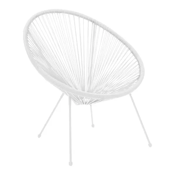 Fotoliu Acapulco cu structură metalică și aspect rattan, Metal și Rattan, Negru, 68x74x84 cm