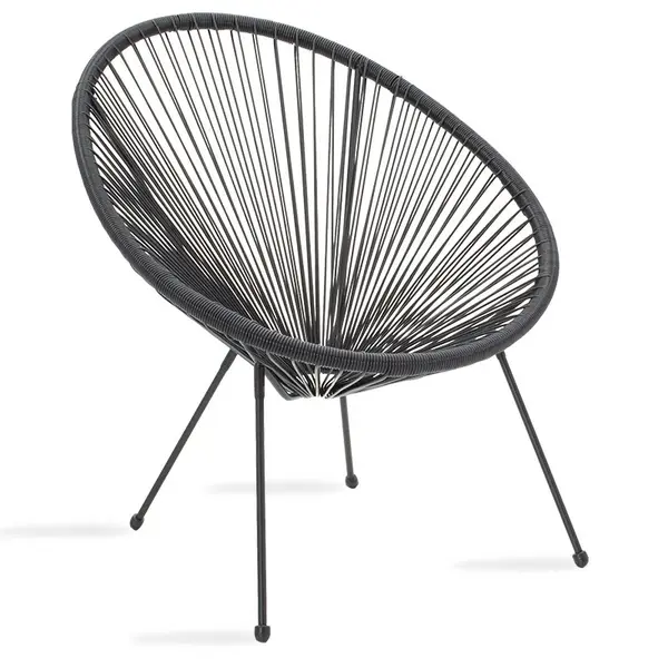 Fotoliu Acapulco Pakoworld metal-PE rattan in nuanta neagra 68.5x74.5x84cm Fotoliu Acapulco Pakoworld metal-PE rattan în nuanță neagră 68.5x74.5x84cm