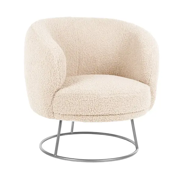 Fotoliu ARION BOUCLE SILVER - Alb