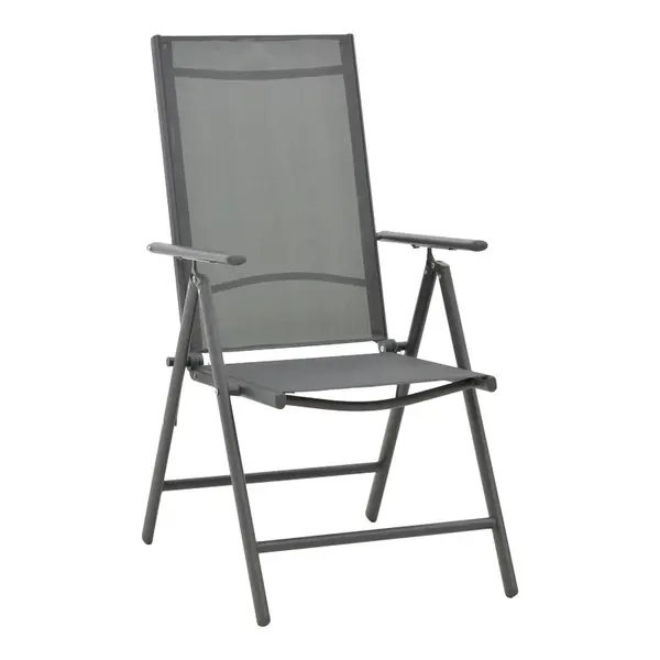 Fotoliu Candor metal antracit si textil, Gri, 65x56x106 cm