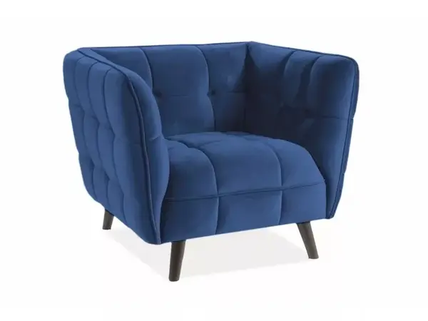 Fotoliu Castello 1 velvet bleumarin/wenge Blu86