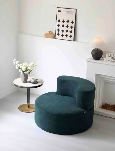 Fotoliu Clouda Soft Shape, Spuma HD, Design Organic, Ambalat Vidat, verde