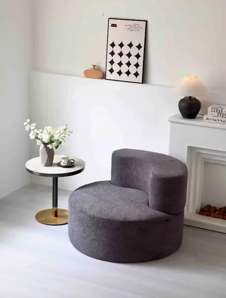 Fotoliu Clouda Soft Shape, Spuma HD, Design Organic, Ambalat Vidat, gri