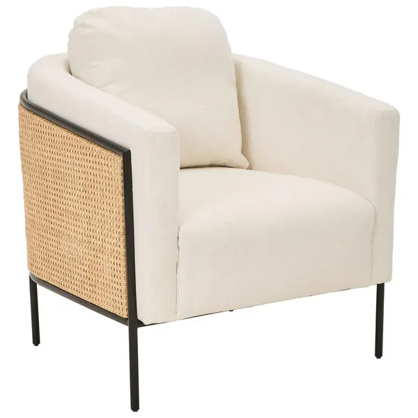 Fotoliu Cocktail din textil, crem