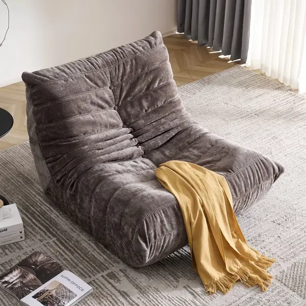 Fotoliu cu Sustinere Ergonomica Nobile HD Foam, Catifea, Maro