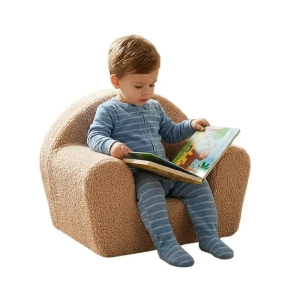 Fotoliu din burete New Baby 42x53 cm cu husa detasabila Teddy beige