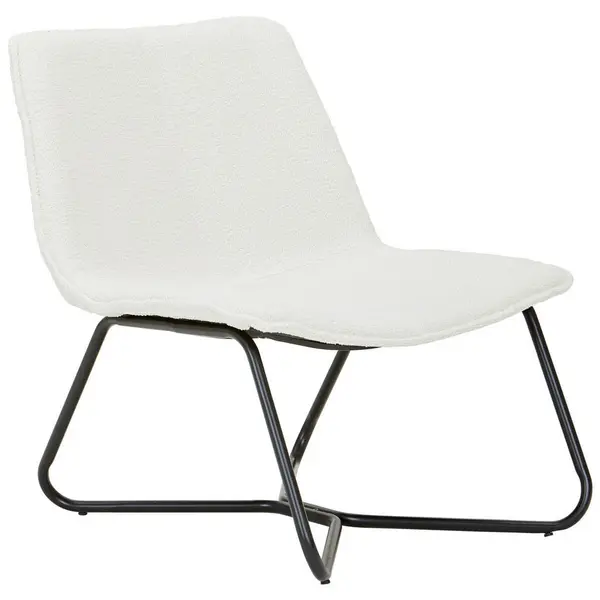 Fotoliu din lemn, metal, textil, crem, negru