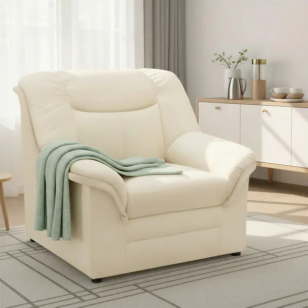 Fotoliu din textil, bej