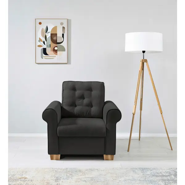 Fotoliu din textil, negru
