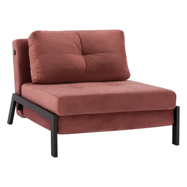 Fotoliu extensibil ELISE VELVET - Caramiziu