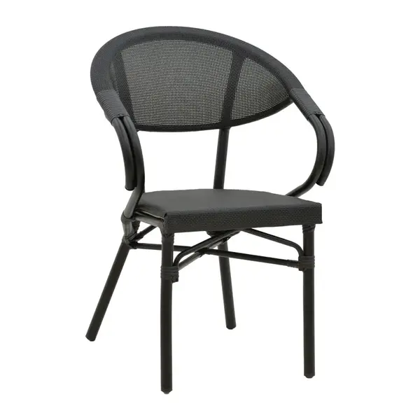 Fotoliu Isaia pakoworld negru aluminiu-textilena neagra 57x57x83cm Fotoliu Isaia pakoworld negru aluminiu-textilenă neagră 57x57x83cm