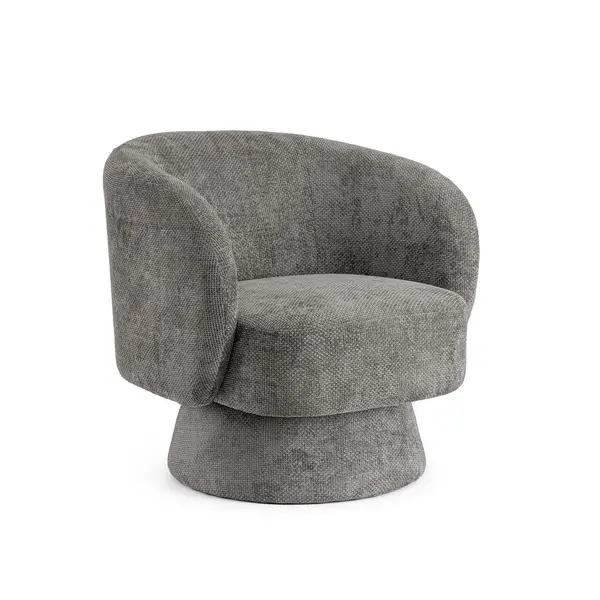 Fotoliu JULIENNE DARK GREY SWIVEL - Gri inchis