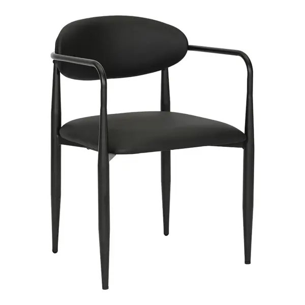 Fotoliu Kalone, piele ecologica, negru, 56x55x78 cm