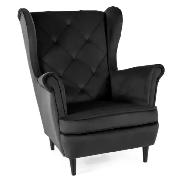 Fotoliu LADYBIRD VELVET - Negru