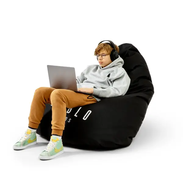 Fotoliu mare Diablo Chairs tip puf, pentru gaming: negru Fotoliu mare Diablo Chairs tip puf, pentru gaming: negru