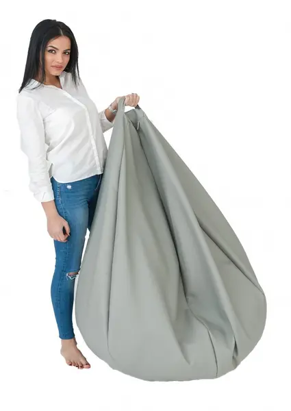 Fotoliu mediu nirvana grande panama black umplut cu perle polistiren beanbag marca Pufrelax